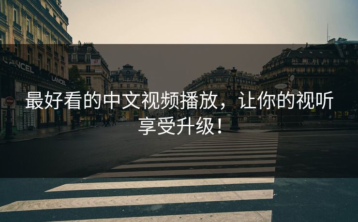 最好看的中文视频播放，让你的视听享受升级！